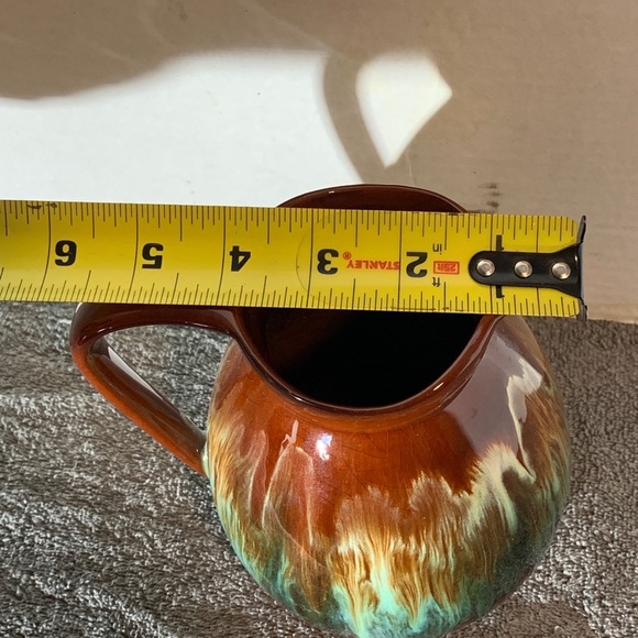 CCC Canada Art Pottery Canadian Ceramic Craft Pitcher Rainbow Drip Glaze 6" Tall - Picture 7 of 8